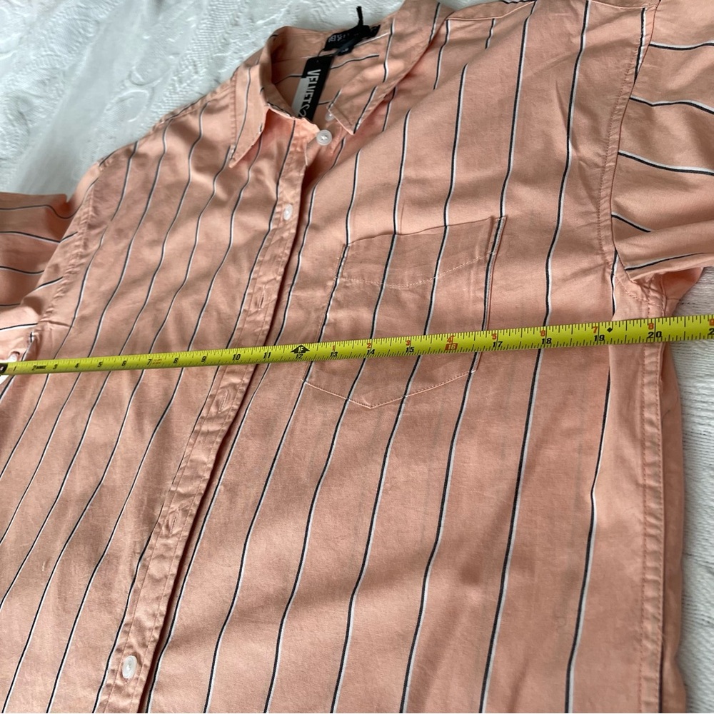 VELVET & HEART RANDALL Button up STRIPE Peach SHIRT - Picture 8 of 14
